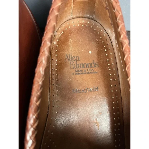 Allen‎ Edmonds Maxfield Shoes Mens Size 10.5 Brown Tassel Loafers Leather USA